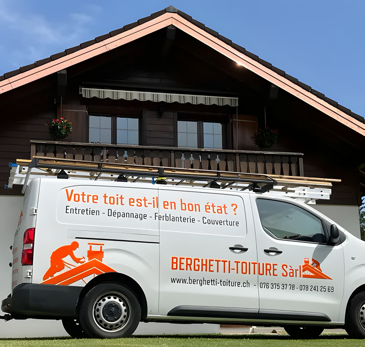 Camionnette Berghetti-Toiture : « Votre toit est-il en bon état ? »